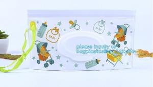  Wet wipe pouch baby wipe case holder dispenser refillable wet wipe, cartoon pattern travel wipes dispenser holder reusab Manufactures