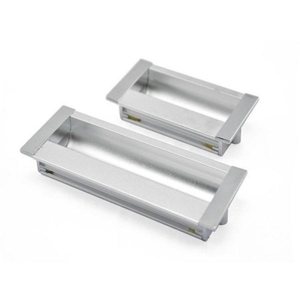 Anti Corrosion Concealed Drawer Pulls , 128mm Hidden Dresser Handles Assembly Aluminum Zinc Insert Knobs