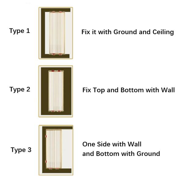 Foldable 3 Panel Room Divider Screen Decorative Metalwork Rose Gold