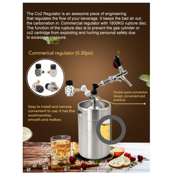 Adjustable Pressure Regulator 5L Draft Beer Tap Dispenser