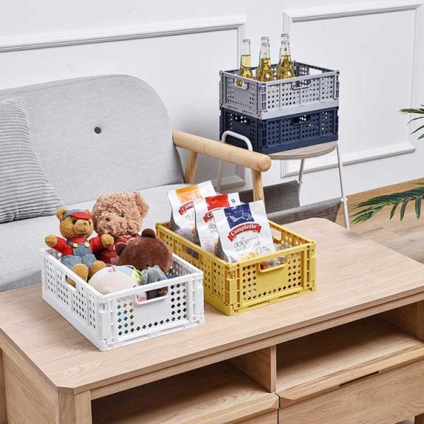 Quality Drainable Practical Folding Plastic Crates Kitchen Use Stackable Collapsible for sale