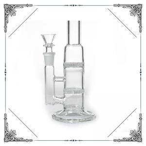  Grace Straight Tube Bong Clear Glass Water Pipe Double Honeycomb Perc Hookah Manufactures