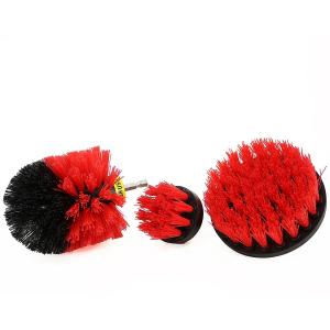  Power Scrub 3 Piece Drill Brush Set Polypropylene Nylon Red Color 3.5 Manufactures