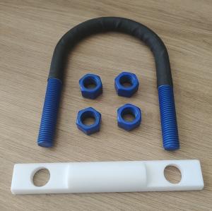  M6, M8, M10, M12, M14,M16 PTFE coating U-bolt With Polyshrink ,4 Nuts and half round i-rod Manufactures