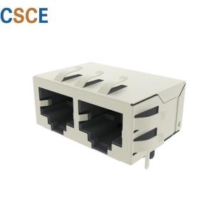 2 Port Integrated RJ45 Ethernet Connector , RJ45 8P8C Jack Rated Current 1.5A