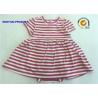 Buy cheap Short Sleeve Newborn Baby Girl Dresses , 100% Cotton Baby Girl Striped Dress from wholesalers