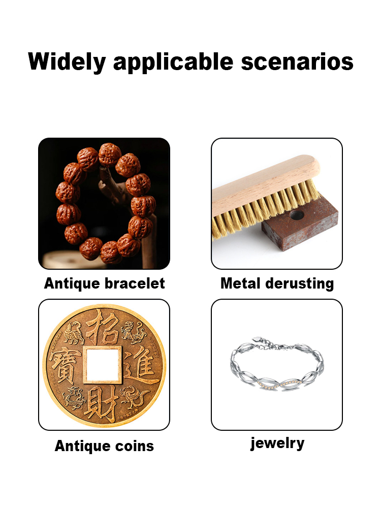 Copper wire brush for jewelry finishing and precision cleaning with durable metal brush design
