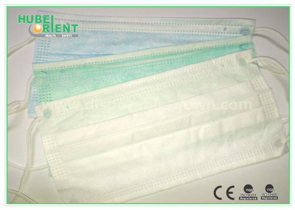 3 Ply 9*18cm Ear Loop Blue / White /Green Color Medical Mask Disposable Face Mask