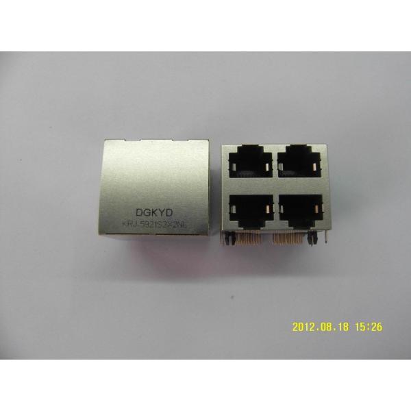 Quality 2 X 2 Multi Port Ethernet Stacked RJ45 Modular Jack for Transceiver Application for sale