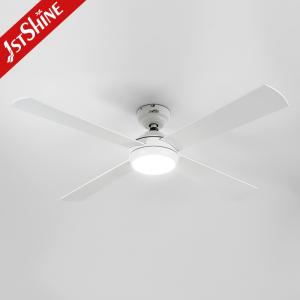 China Dc Motor 6 Speeds Remote Control White Ceiling Fan With 4 MDF Blades on sale
