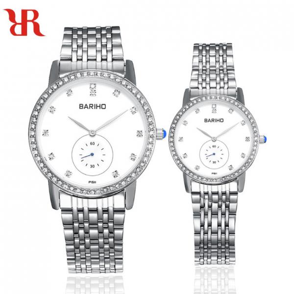 Quality MIYOTA Movement Couple Watch Waterproof Stainless Steel Band BARIHO 611-11 for sale