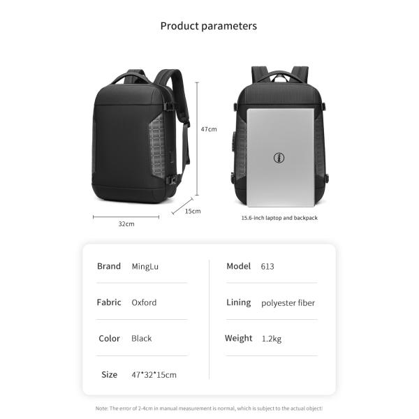 1680D Polyester Waterproof Business Backpack Large Space Eco Friendly