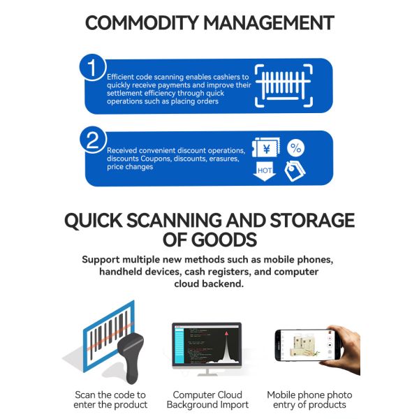 Restaurant Ordering Thermal Printer with Resolution Win/Android POS Cash Register 13.3/15.6 Inch 1366*768 Resolution