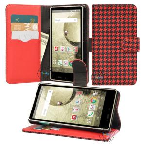  Gird Pattern PU Leather cases for sharp SH-04G with stand function and wallet card Manufactures