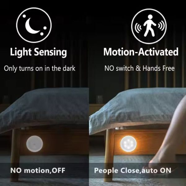 Rechargeable Motion Sensor Night Light With Dimmable Color Temperature