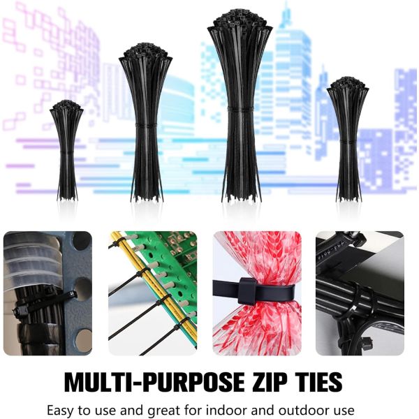 200mm Adjustable Self-Locking Plastic Nylon Cable Tie Bracket High-Temperature Nylon Cable Zip Ties