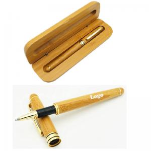  Custom Logo Imprint Luxury Bamboo Ballpoint Gift Pen With Case Manufactures