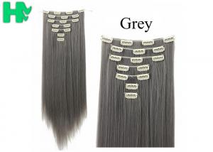 12'' - 30'' Grey Clip In Synthetic Hair Extensions For Black Women