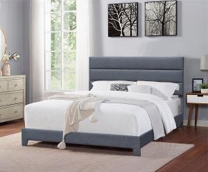 China Modern King Size Upholstered Platform Bed With Adjustable Headboard Height on sale