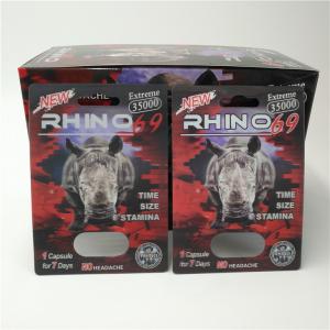  Custom RHINO 96 Pill Blister Pack Packaging 3D Lenticular Card Eco - Friendly Manufactures