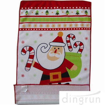 Quality Custom Printed Microfiber Kitchen Towels Christmas Design Low Cadmium for sale