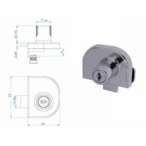 248 Series Double Glass Door Locks