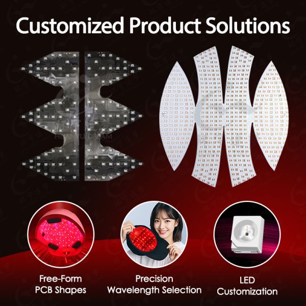 Composite double-sided aluminum substrate design Constant Current Flexible PCBA Infrared Red Light for Therapy Hat Heated Massage helmets
