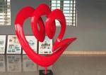  Red Large Art Urban Landscape Stainless Steel Art Sculptures Red Painted Manufactures