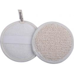 China 10x10 Round Hemp body scrubbers for showers , Facial Pad CRBP-9 for sale