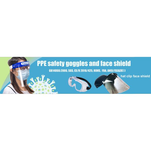 Transparent PET Lense Plastic Safety Face Shield Visor