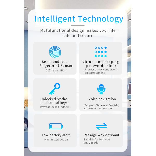 200 Fingerprint Intelligent Door Lock Tuya Bluetooth Deadbolt