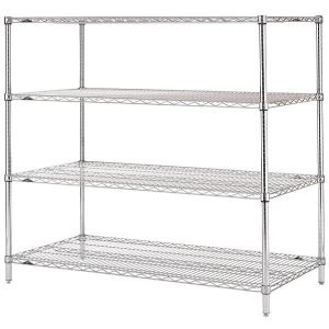  Stable Leveling Feet  Commercial Wire Shelving  /  Matal Silver Rack In Shopping Mall Manufactures