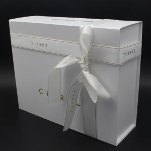  Custom Logo Printing Wholesale Large White Magnetic Gift Box With Ribbon Manufactures