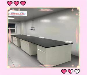 China Solid Chemistry Lab Bench With Adjustable Glass Shelf Server Type 12mm Thick Glass Shelf on sale