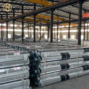  3-4.5mm Thickness Tubular Steel Pole Steel Power Poles Low Voltage With Stay Manufactures