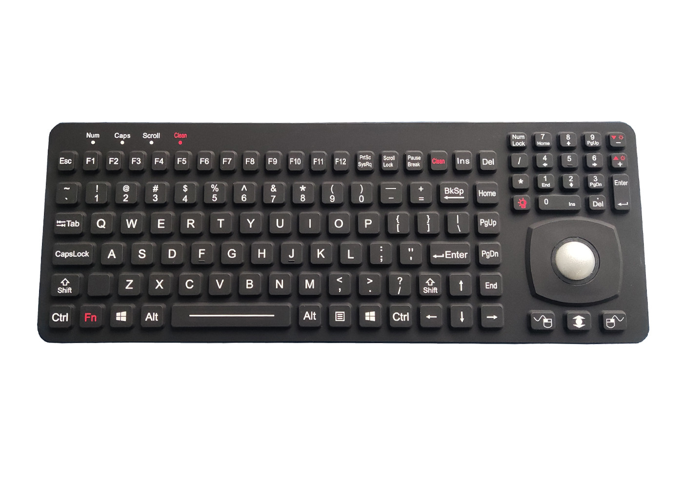 Rectangular Keys Silicone Industrial Keyboard Panel Mount With 25mm Optical