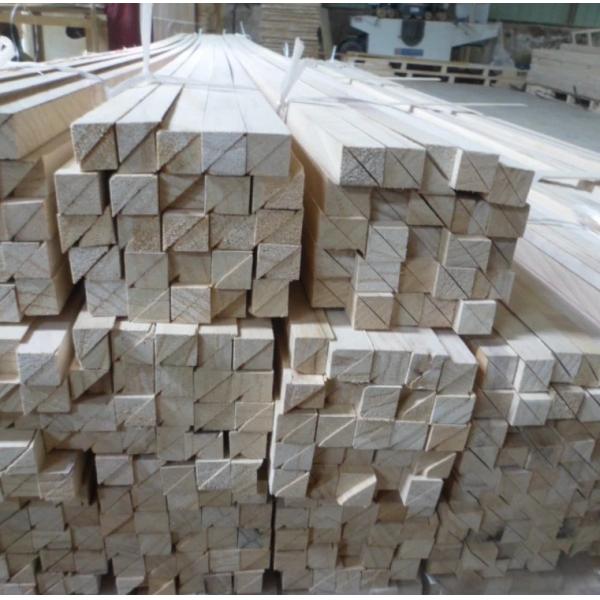Quality Paulownia Batten Square Triangle Chamfer Wood Strips with Project Solution Capability for sale