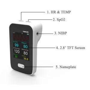 Bluetooth electric Multi Parameter NIBP,ECG,SPO2 Patient Monitor Lithium Battery