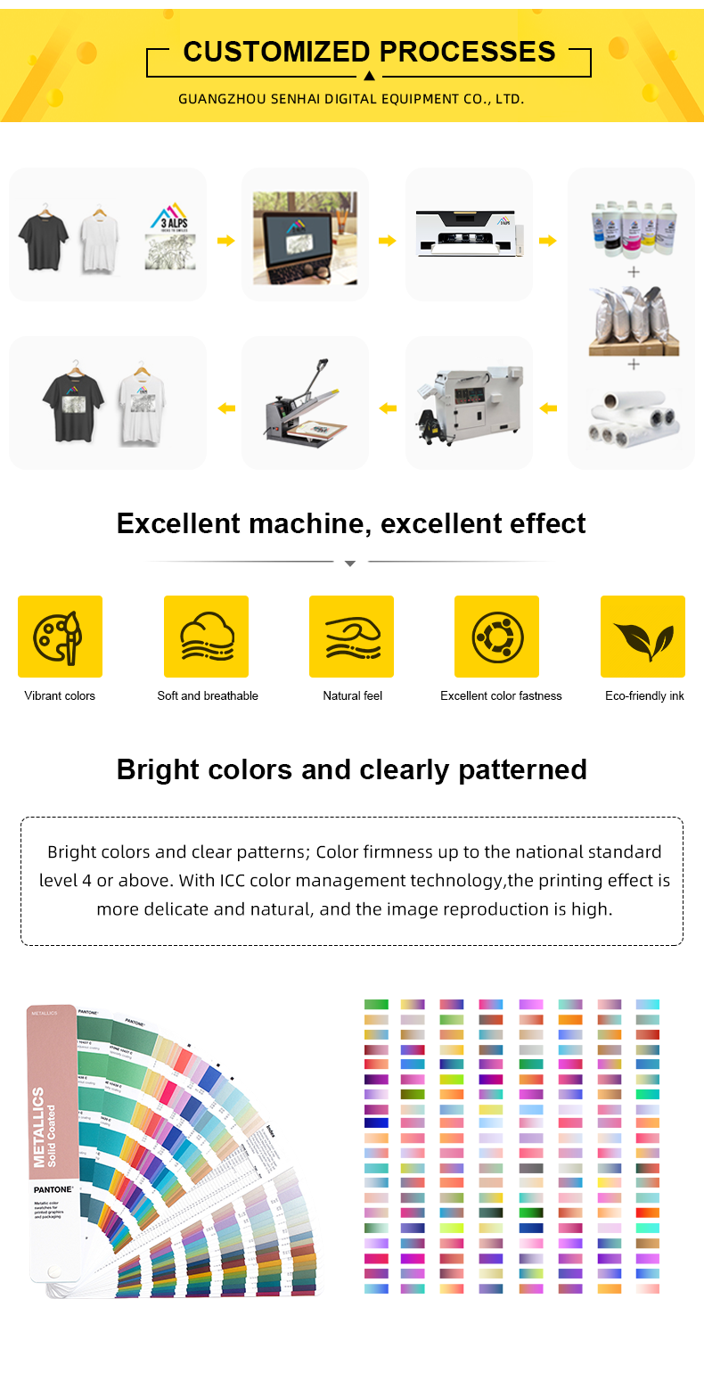 Inkjet Printers Automatic Roll-to-Roll DTF Printer Printing Machine A3 with Pigment Ink Fabric& Tshirt Transfer Drucker Machine