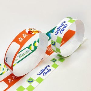 Customized Waterproof Paper Wristband with Bar Coding and Digital Printing