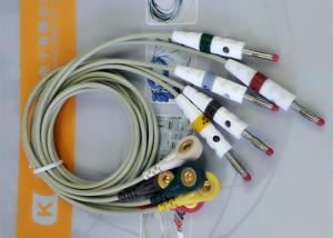  One Piece EKG Cable Banana Plug EKG Cable To Snap Type 2 Years Validity Manufactures