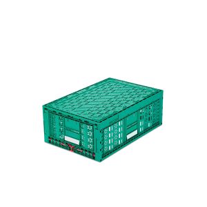 Stackable Vented Plastic Folding Crate for Vegetable Storage Foldable and