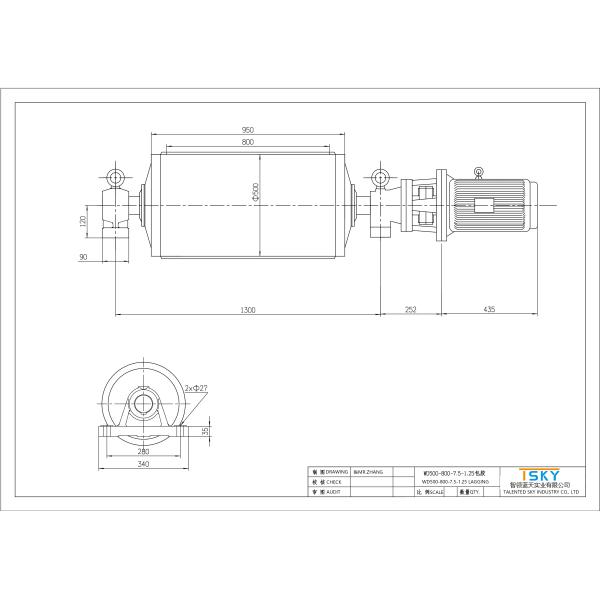 Motorized Rubber Lagging Head Driving Conveyor Drum Pulley Roller