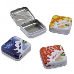  Small Square Tin Box with Lid Printed Metal Storage Boxes for Mints Tin Food Containers Manufactures