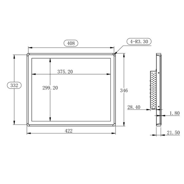ZXTLCD Embedded Industrial Control Touch All-in-one Machine 19 inch Fully Enclosed Capacitive Display Workshop Upper Computer