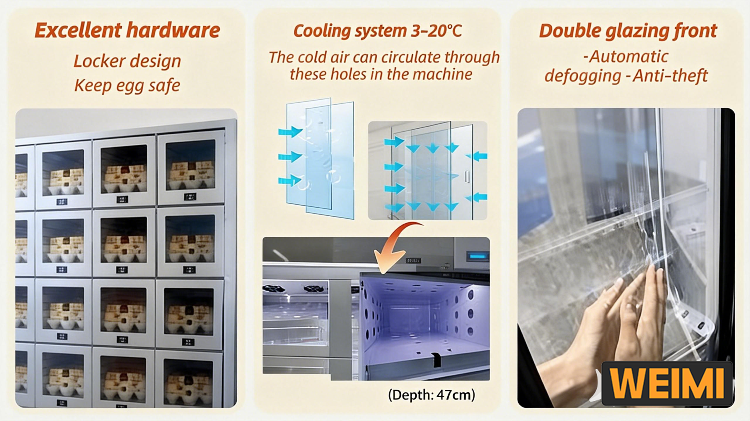 WEIMI Custom Egg Locker Vending Machine – Safe, Smart, and Profitable Egg Retail for Farms & Markets