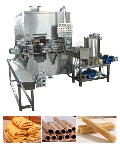 Crispy Egg Roll / Wafer Roll Making Machine Line Stable Compact Structure