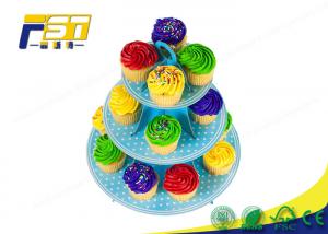  3 Tiered Cardboard Cupcake Stand , Colorful Cardboard Wedding Cake Stand SGS Approval Manufactures