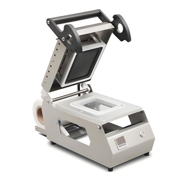 Quality Compact Manual Tray Sealing Machine DQ-4 with Adjustable Temperature Control Circle-cut Design and Ergonomic Handle for sale