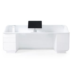 Support customization Modern Minimalist White Front Panel Reception Desk With